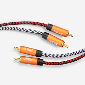 High quality RCA Audio Cable 2 RCA to 2 RCA 24K Gold Plated Oxygen Free Shielded Male To Male Audio Cable Pro Series