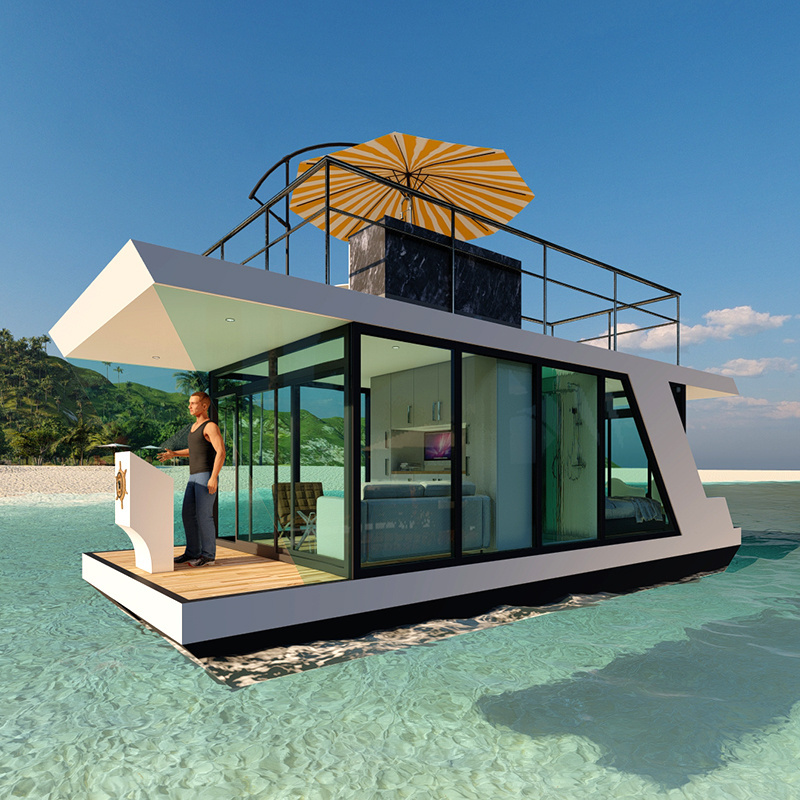 Luxury Modern home Small Floating house Small House Boat Floating Hotel Pontoon Boathouse