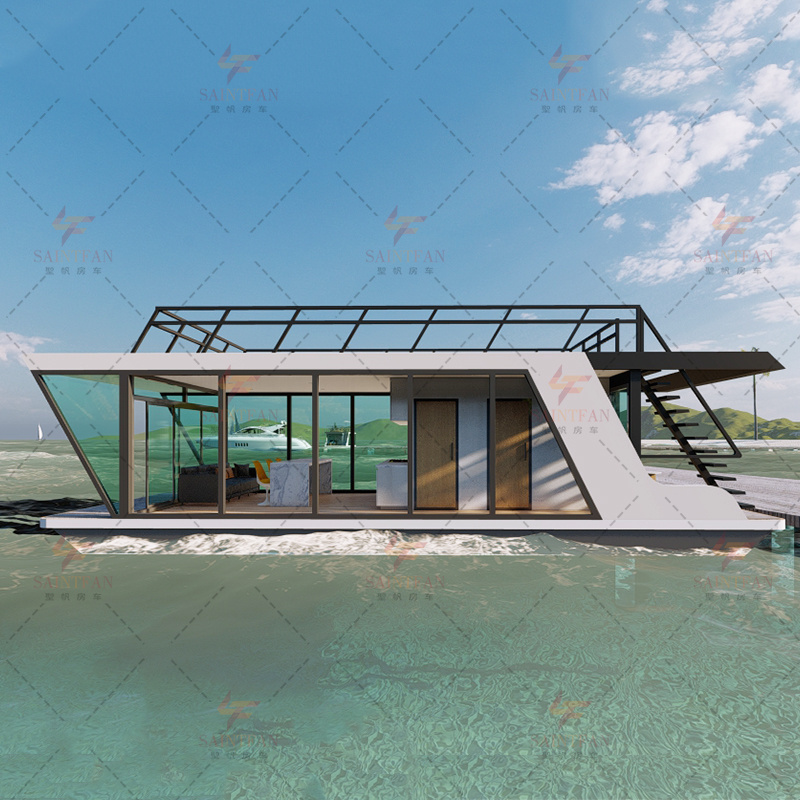 Newly designed house boat Aluminum pontoon boat for sale Space capsule house