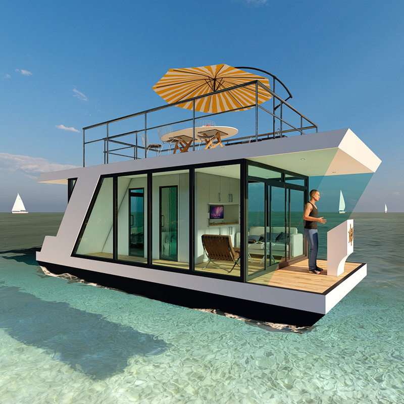 Luxury Modern home Small Floating house Small House Boat Floating Hotel Pontoon Boathouse