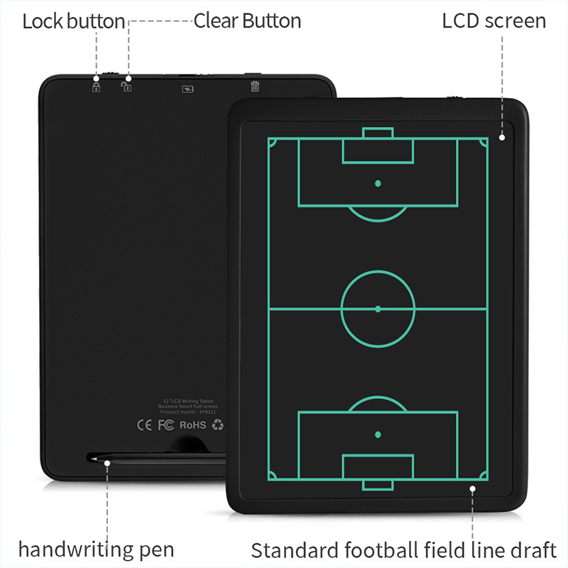 15 Inch Tactical Writing Tablet Smart Soccer Lcd Writing Tablet Erasable Drawing Board Light Pad Handwriting Pen