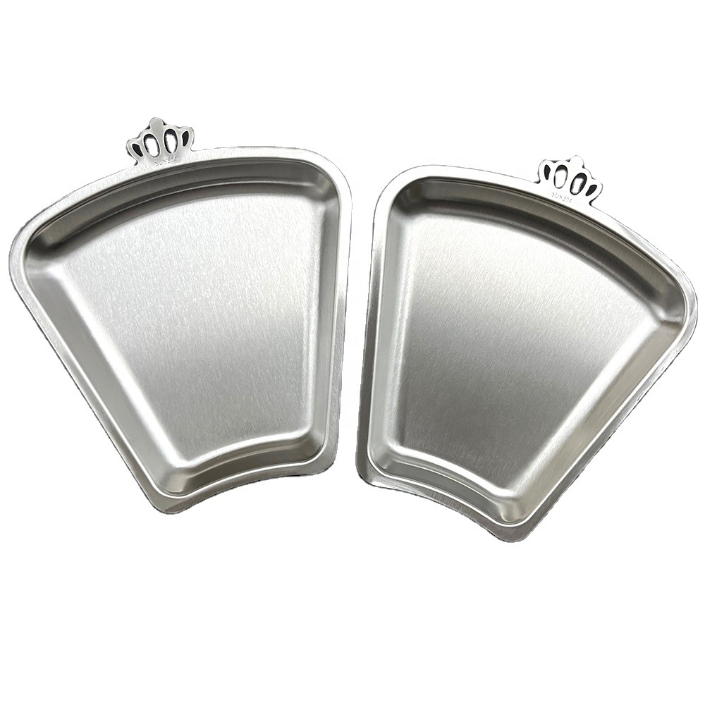 Stainless Steel 304 Dinner Plate Korean Style Crown Shape Dishes Plate Party Food Flat Tray Barbecue Dessert Plat