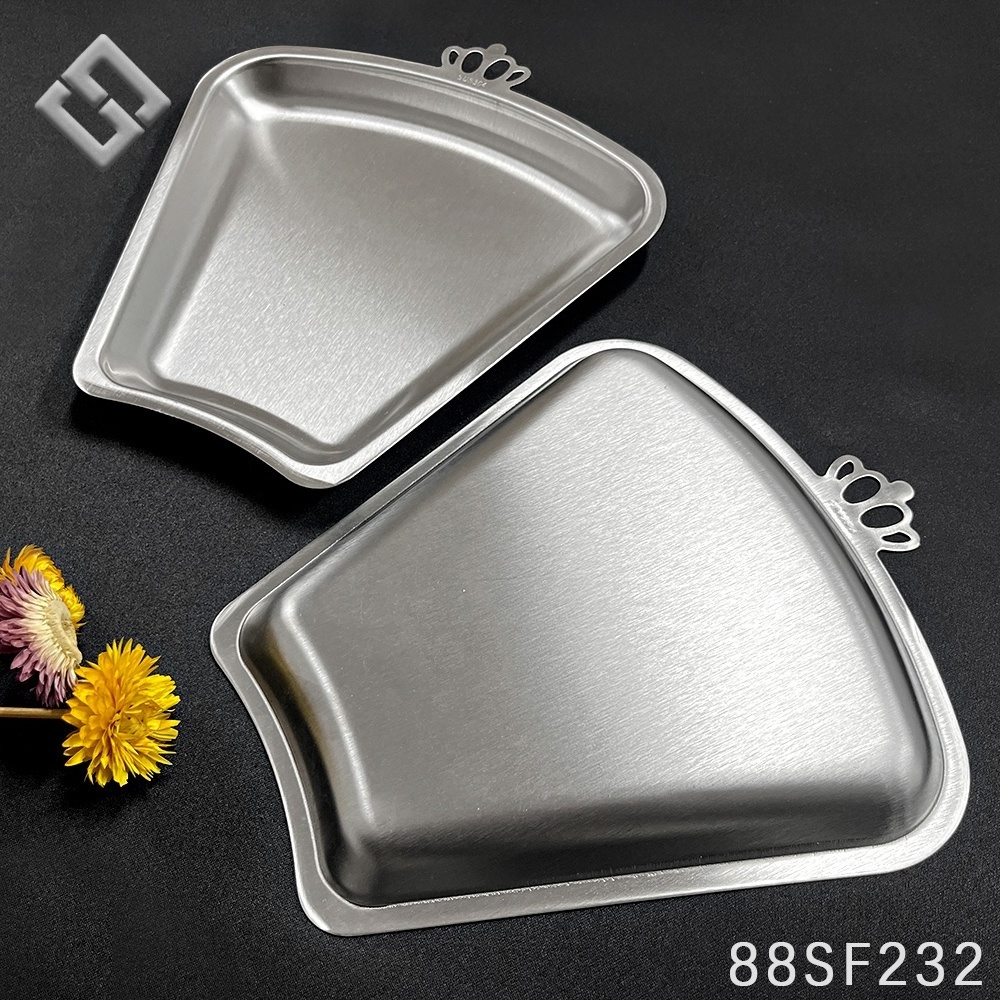 Stainless Steel 304 Dinner Plate Korean Style Crown Shape Dishes Plate Party Food Flat Tray Barbecue Dessert Plat