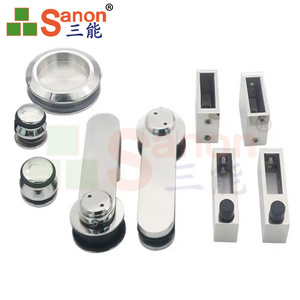 SANON Bathroom Glass Door System Stainless Steel 304 Showroom Glass Fitting Sliding Shower Doors Hardware Kit