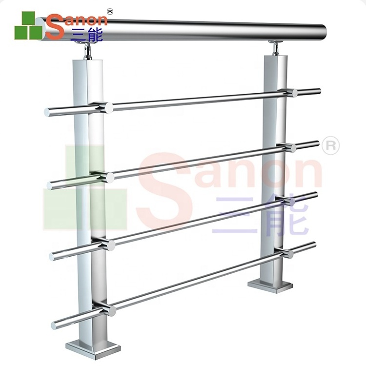 Modern Design Balcony Cross Tube Balustrades 304 316 Round Tubular Stainless Steel Pipe Railing