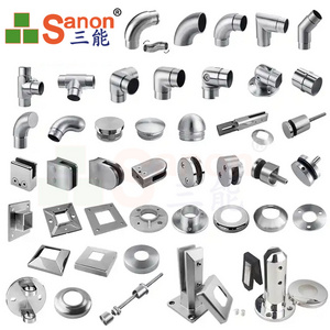 SANON 304 316 Stainless Casting Manufacturers Glass Balustrade Fittings Stainless Steel Accessories For Handrail Stair