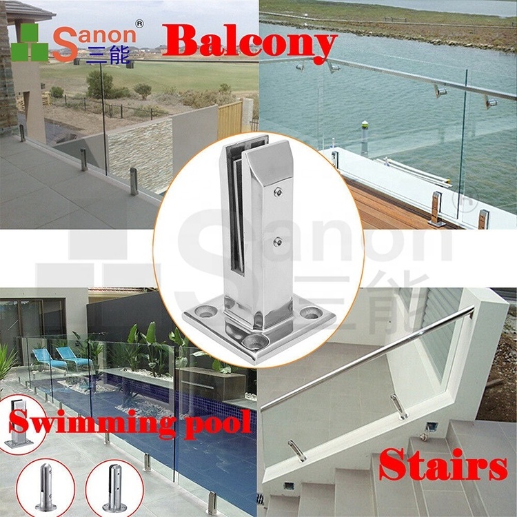 Stainless Steel Glass Rail Spigot For Stair Frameless Glass Balustrade