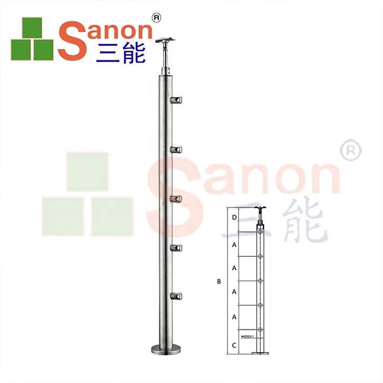 Modern Design Balcony Cross Tube Balustrades 304 316 Round Tubular Stainless Steel Pipe Railing