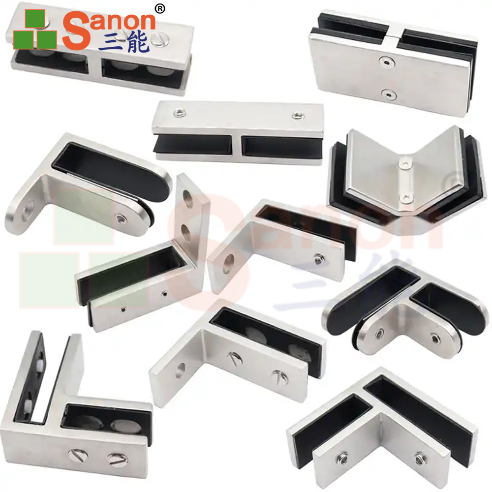 SANON Bathroom Glass Door System Stainless Steel 304 Showroom Glass Fitting Sliding Shower Doors Hardware Kit