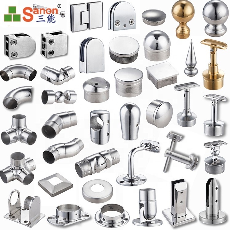 SANON Stair Railing Handrail Ss 201 304 316 Railing Fittings Balcony Stainless Steel Handrail Accessories