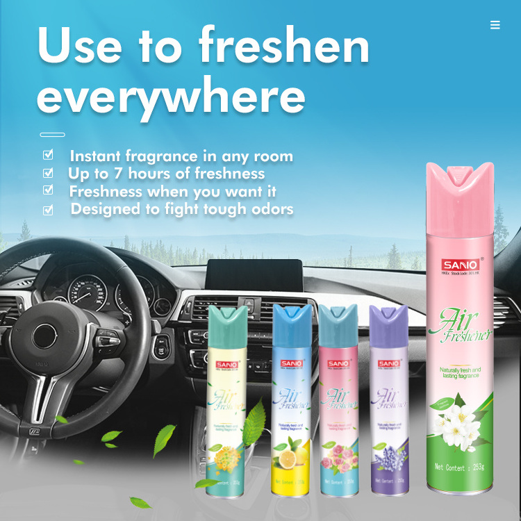 Sanvo custom car air fresheners Toilet deodorization direct deodorant spray for household use aerosol room  air freshener spray