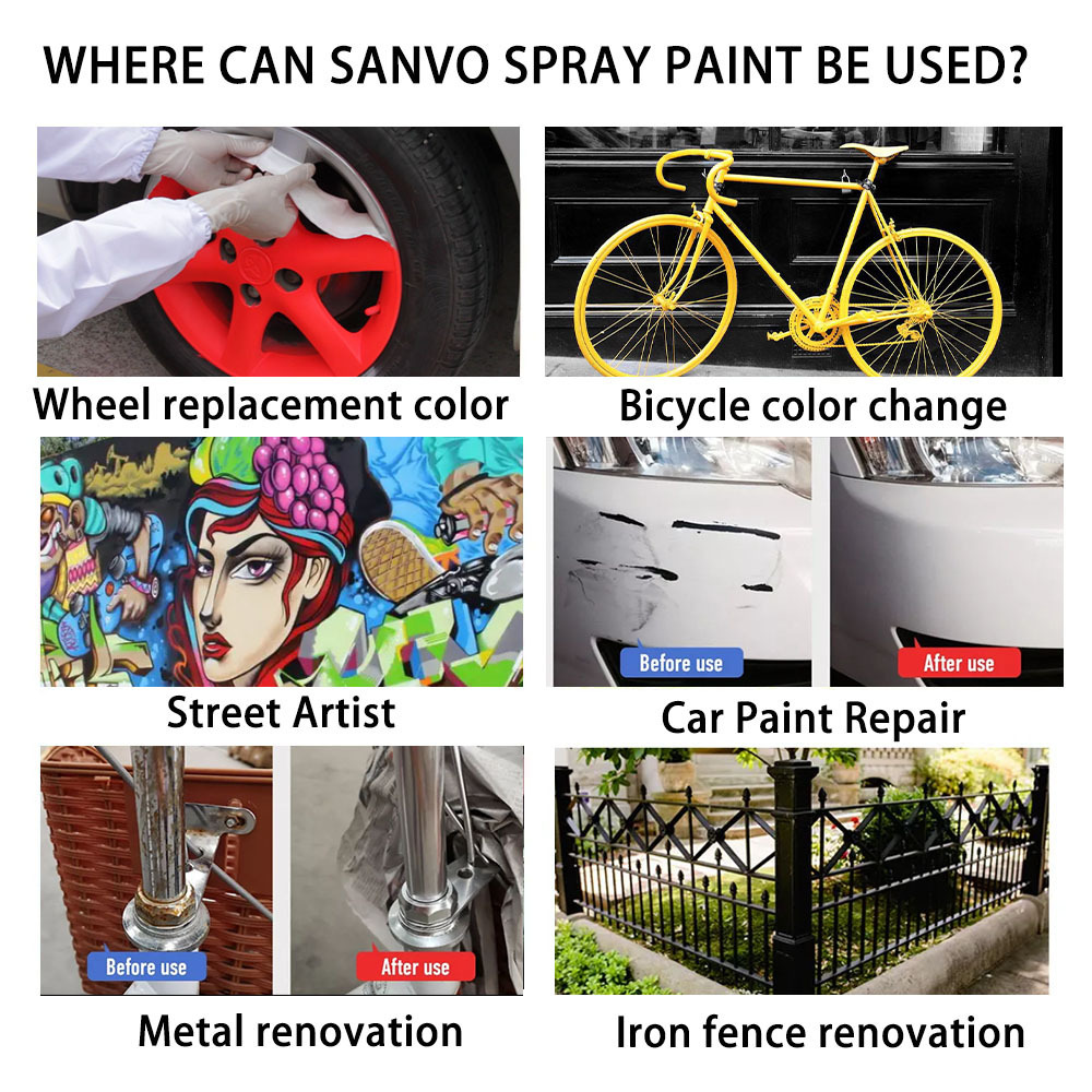 Sanvo  Aerosol  Peelable Car Wheel Coating Rubber Spray Paint Removable Rubber airosol Spray Paint aerosol heat paint