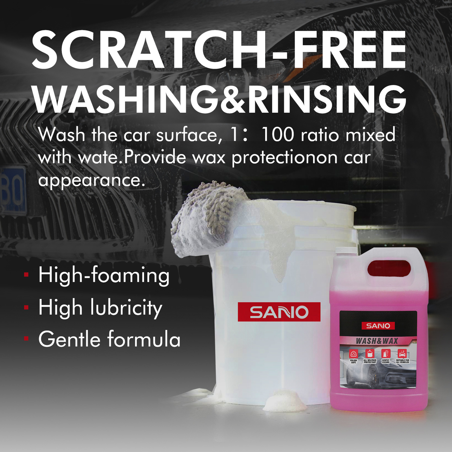 Sanvo car wash wax and shine car wash wax shampoo waxing auto Soap For Heavy Dirt & Grime