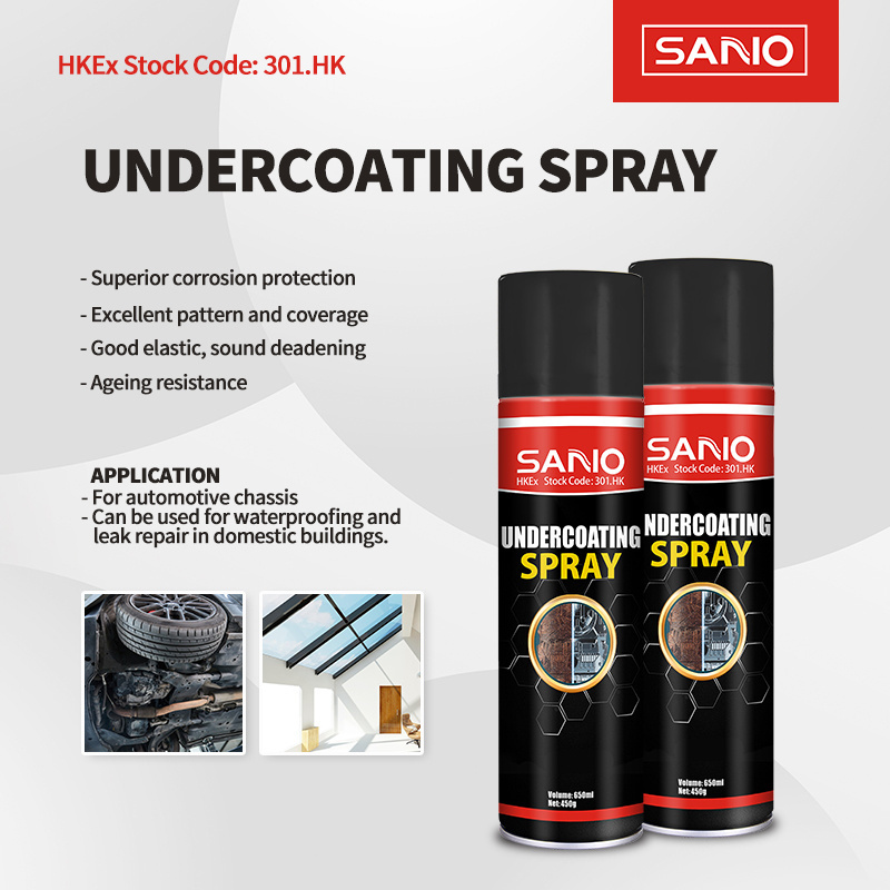 Sanvo car care protection Undercoat Protective Paint Spray water base or oil auto rubberized undercoating spray