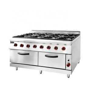 Gas 8 Burner Cooking Range Maker Commercial Gas Cooker Oven Built-in Ovens Stainless Steel Combination Oven Grill