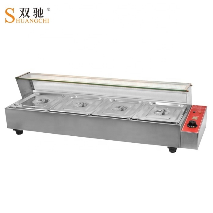 Commercial Buffet Electric Catering Food Warmer Table Top Industrial Curved Glass Stainless Steel Bain Marie Counter