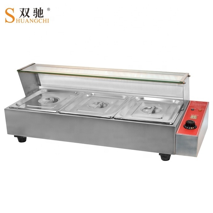 Commercial Buffet Electric Catering Food Warmer Table Top Industrial Curved Glass Stainless Steel Bain Marie Counter