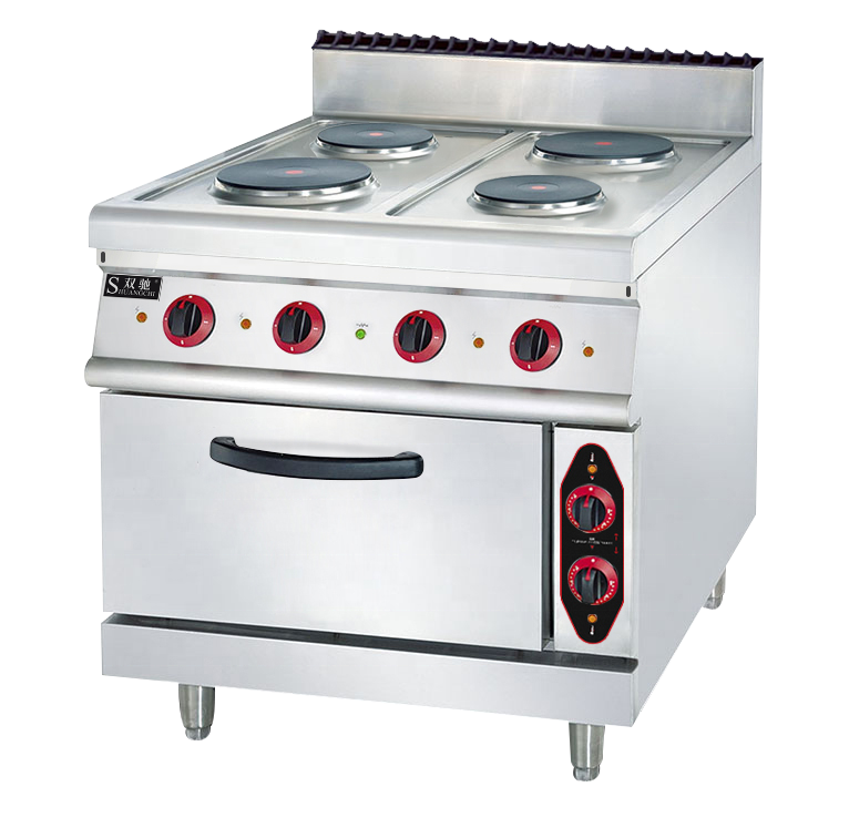 Commercial Combination Oven Electric 4 Heating Plate Cooker Cooking Range Stove with Oven CE Approved Built-in Ovens