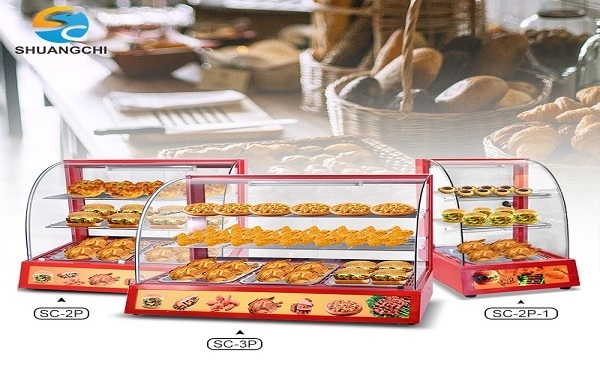 Factory Price Commercial Food Warmer Display Curve Glass Warming Showcase 220V Electric 3 Layers Snack Food Warmer