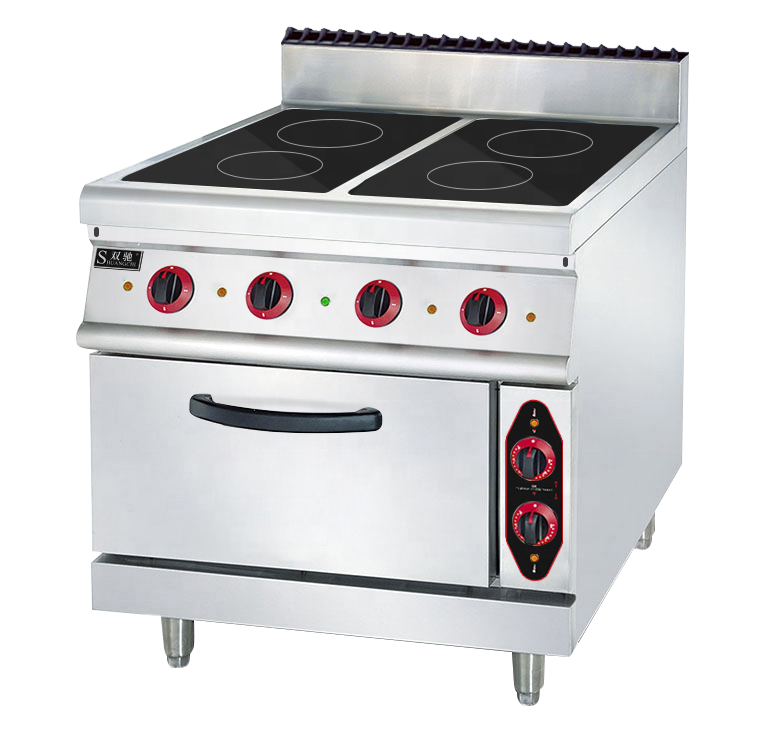 Commercial Combination Oven Electric 4 Heating Plate Cooker Cooking Range Stove with Oven CE Approved Built-in Ovens