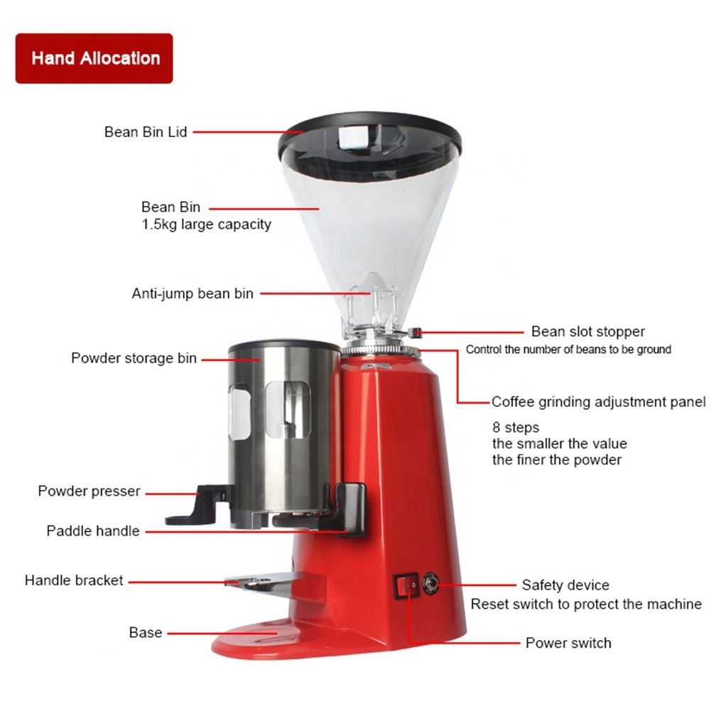 Electric Coffee Grinder Machine Commercial Coffee Burr Espresso Grinding Machines Coffee Bean Grinding Machine For Sale