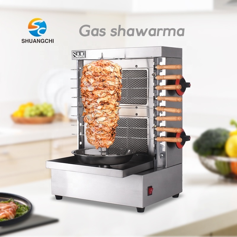 LPG gas doner kebab machine automatic rotary turkey chicken machine meat kebab grill commercial shawarma machine