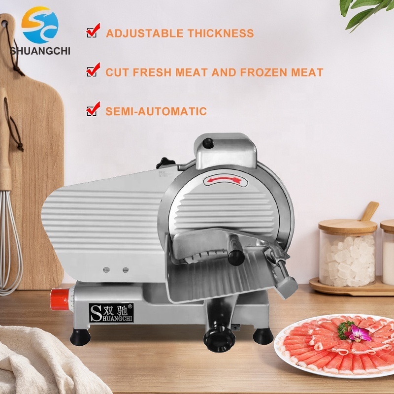 Bacon Slicer Machine Cut Thin Machine 10'' Blade 110V/220V Stainless Steel Automatic Frozen Meat Slicer For Restaurant