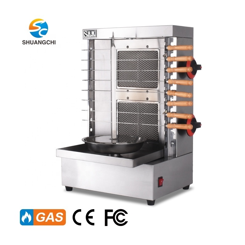 LPG gas doner kebab machine automatic rotary turkey chicken machine meat kebab grill commercial shawarma machine