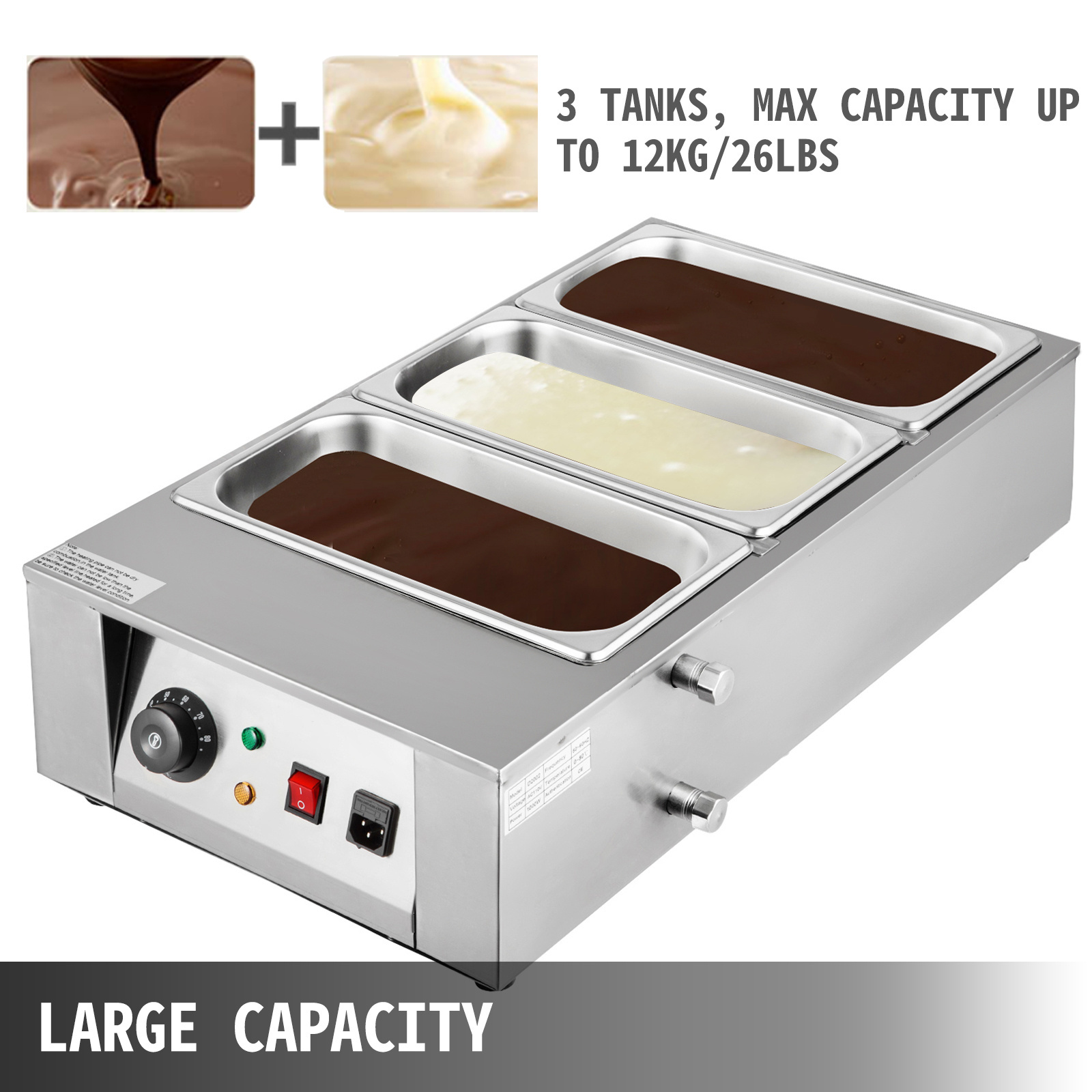 Commercial Chocolate Melting Pot Warmer Electric Chocolate Warmer Boiler Chocolate Cheese Melting Pot Tempering Machine