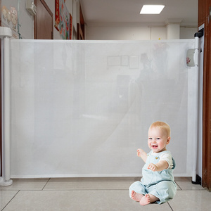 Retractable Wide Safety Mesh Gate Easy to Roll and Latch for Stairways Doorways Hallways