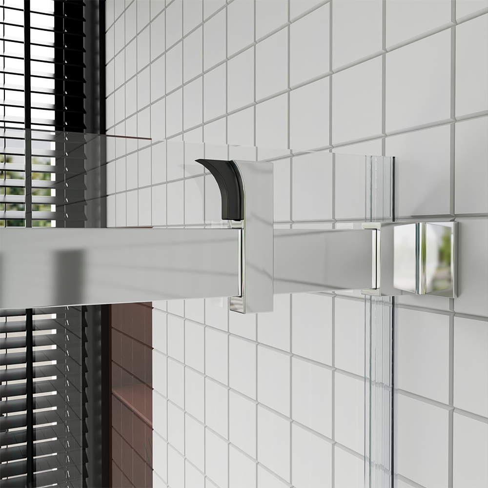 Frameless clear glass 1 panel aluminum U channel #304 stainless hardware small roller single sliding shower door