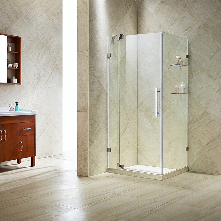 Wholesale customized bathroom shower glass door simple style 2 panel hinge shower enclosure bath shower cabin