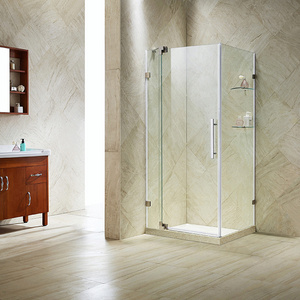 Wholesale customized bathroom shower glass door simple style 2 panel hinge shower enclosure bath shower cabin