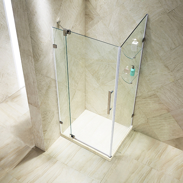 Wholesale customized bathroom shower glass door simple style 2 panel hinge shower enclosure bath shower cabin