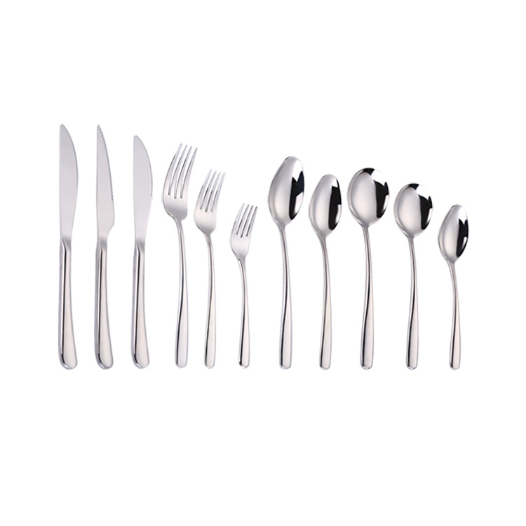 Shiny 18/10 stainless steel high end cutlery set for wedding wholesale flatware sets