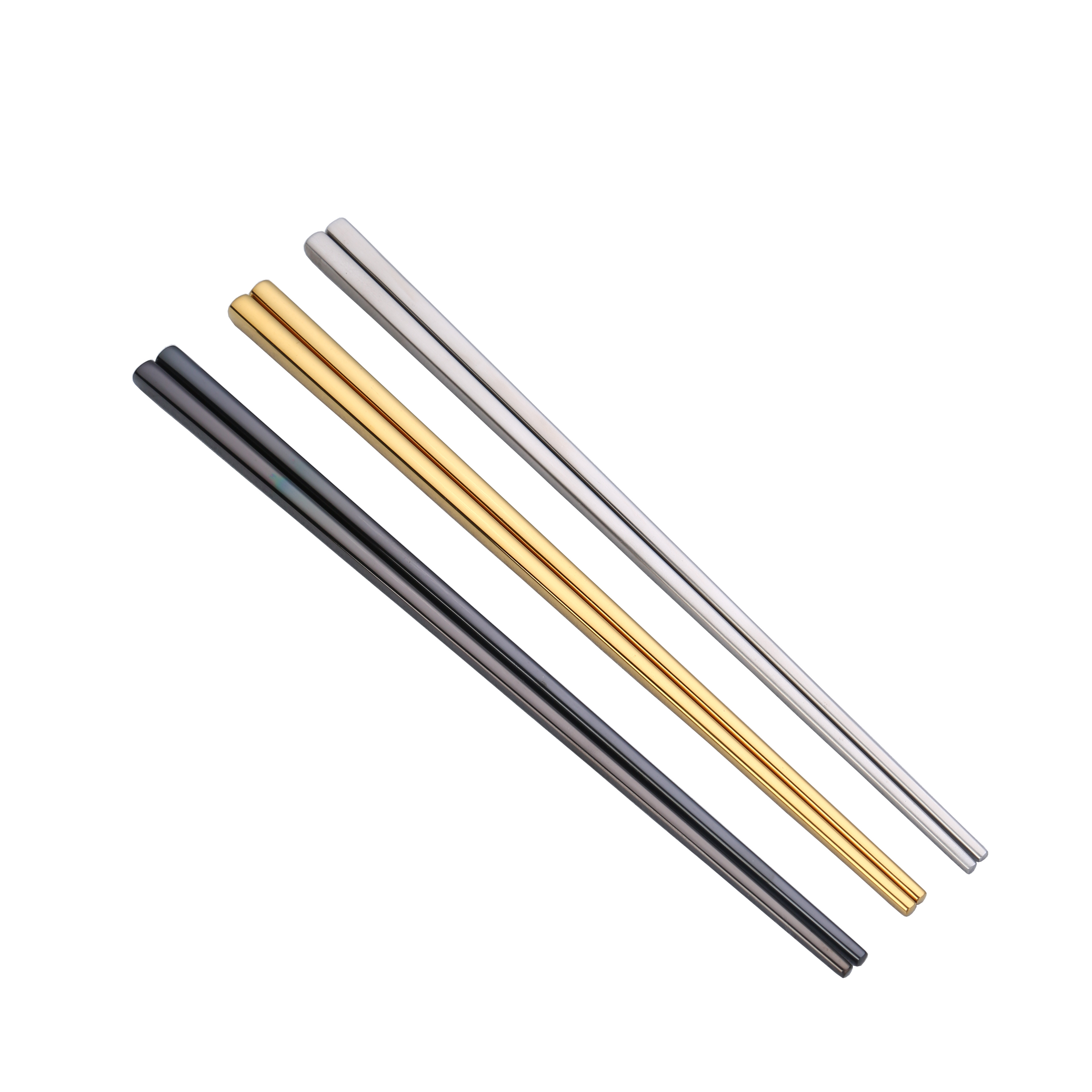 Bulk Reusable Stainless Steel 304 Custom Pattern Logo 235mm Hollow Square Chopsticks