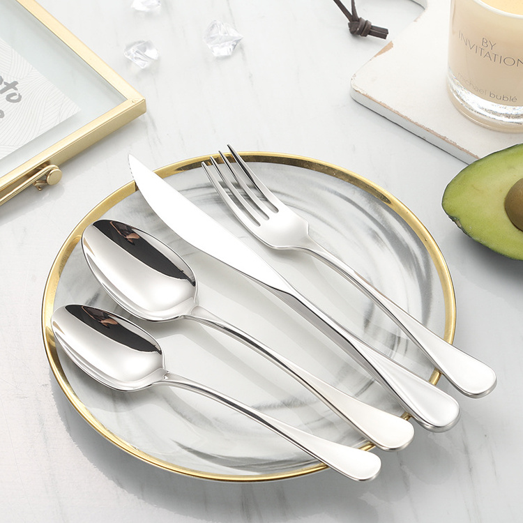 Luxury Mirror Polished Silverware Stainless Steel 18/10 Flatware Hotel Cutlery Set