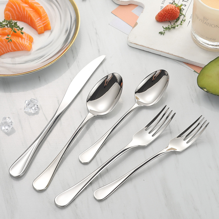 Luxury Mirror Polished Silverware Stainless Steel 18/10 Flatware Hotel Cutlery Set