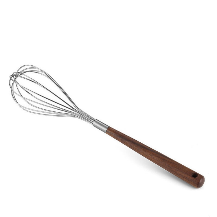 Stainless Steel Beater With Wooden Handle Egg Mixer Kitchen Manual Egg Whisk For Baking