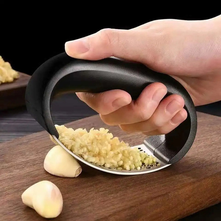 Hot Selling Kitchen Accessories Garlic Mincer Manual Metal 304 Stainless Steel Garlic Press Rocker