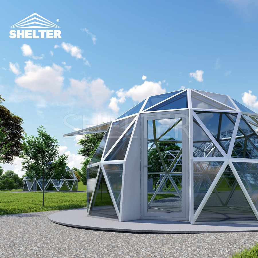 30m Luxury Heavy Duty Aluminum Frame Round roof Event Exhibition Tent Luxury Party  Geodesic Event Tent Large Glass Dome