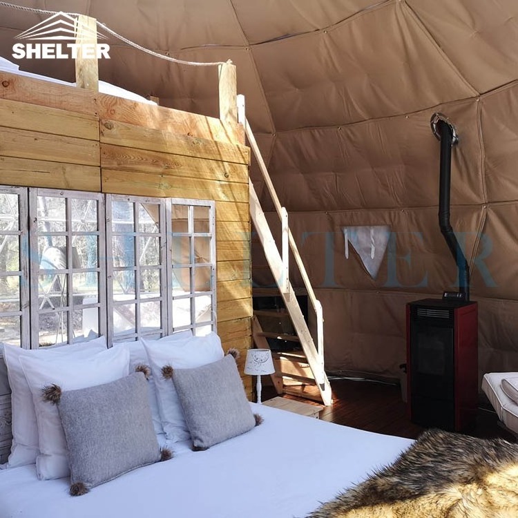 6m 8m 12 m Gampling Dome Tent  With Bathroom Luxury Dome Tent For Restaurant Villa Glamping Resort Hotel