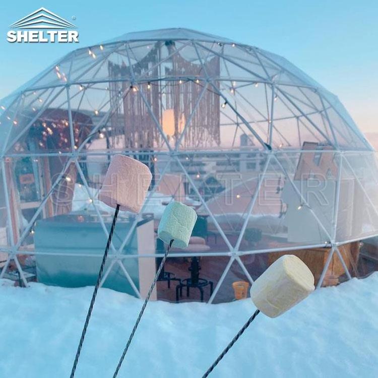 6m Transparent Garden Igloo Dome Tent Outdoor Restaurant Geodesic Dome Clear Igloo Tent For Sale