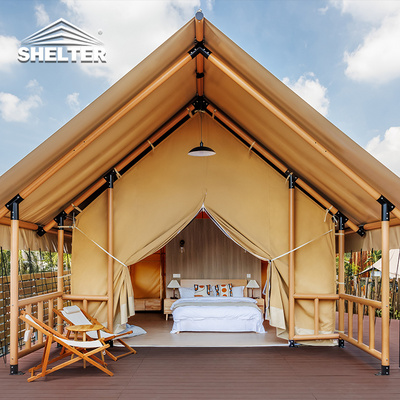 All Season Outdoor Glamping Luxury Camping Safari-lodge Glamping Tent Hotel African Safari Lodge Tents With Bathroom