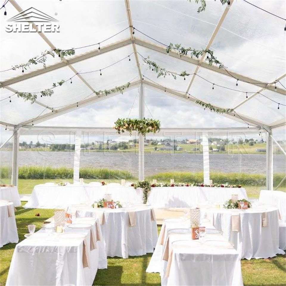 Outdoor 1000 People Marquee Tent Wedding Event Party Clear Roof Transparent Luxury Wedding Tent For 100 500 People Events