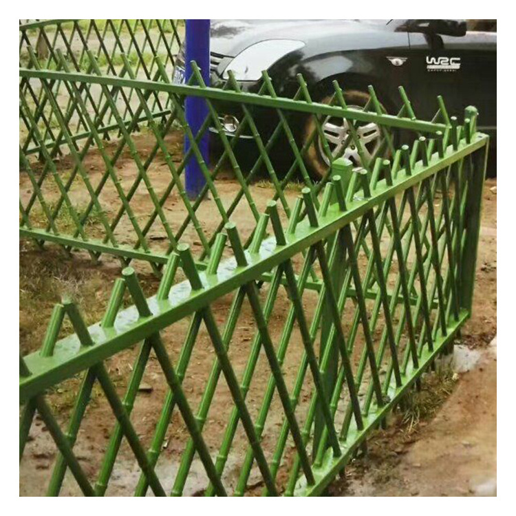 High Quality Low Price Powder Coated Green/Yellow Garden Artificial Bamboo Fence