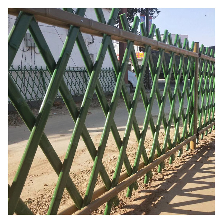 High Quality Low Price Powder Coated Green/Yellow Garden Artificial Bamboo Fence