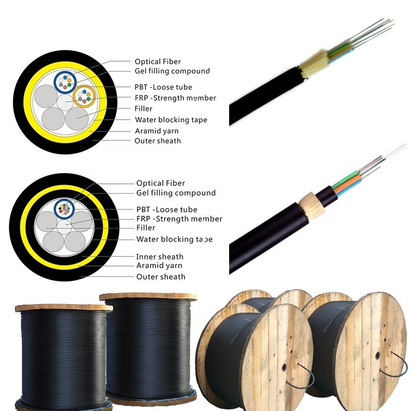 12 24 48 72 Core Adss Fiber Optic Cable Outdoor Adss Fiber Cable Span 80M 100M Fiber Optic Cable Manufacturer