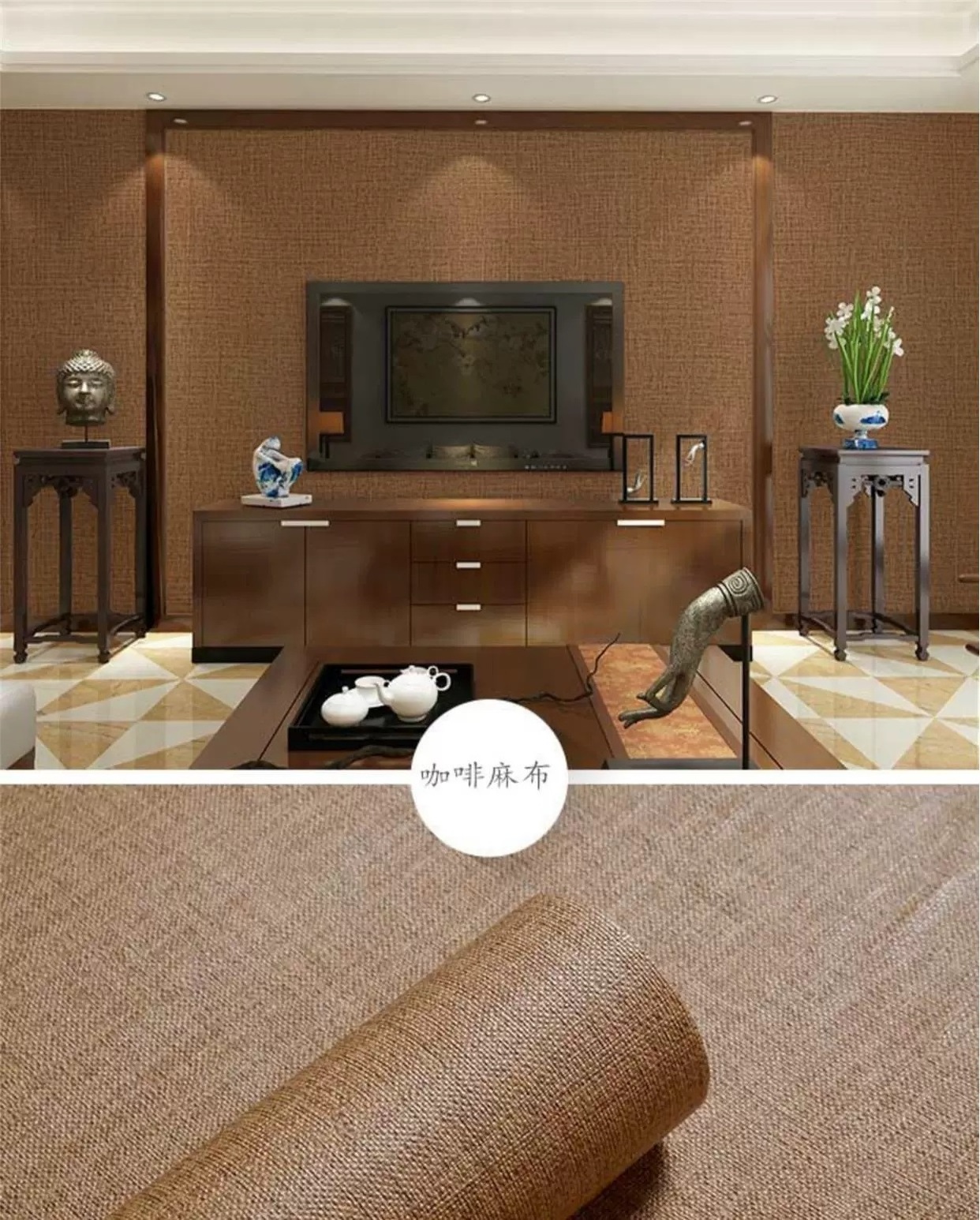 Good quality linen fabric textured wallpaper pvc vinyl embossed fashion wall grasscloth wallpaper