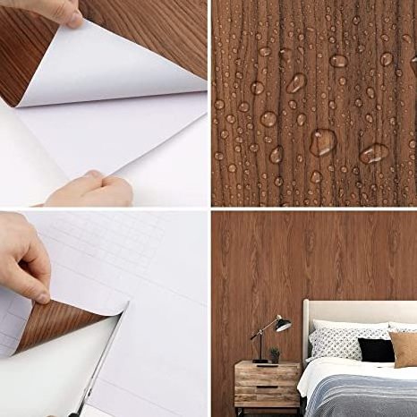 Waterproof PVC Wood Texture For Furniture Vinyl Peelable Contact Paper Roll Up Wrap Sticker Decoration Film